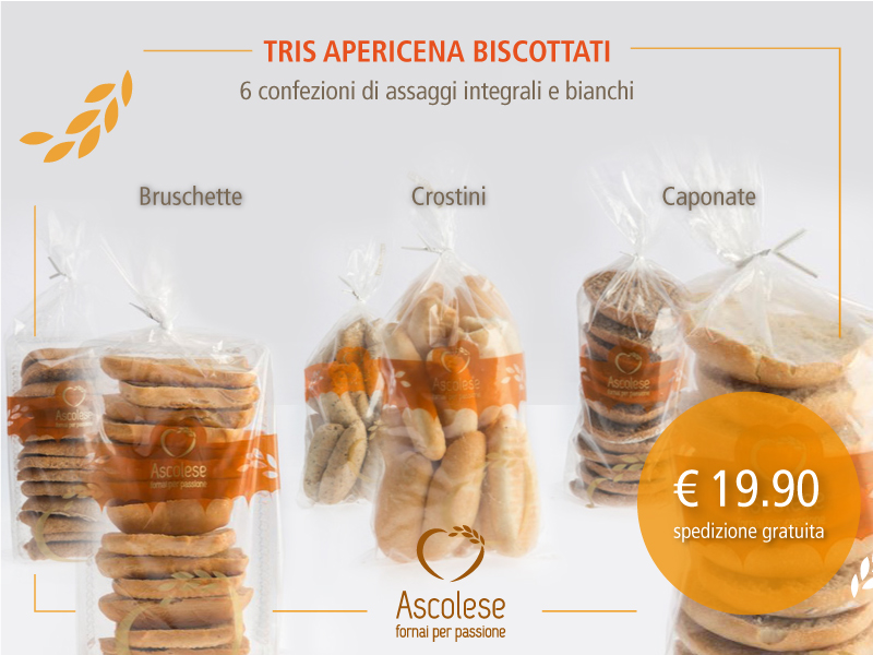 Tris apericena biscottati, scopri la nuova croccante promozione Ascolese